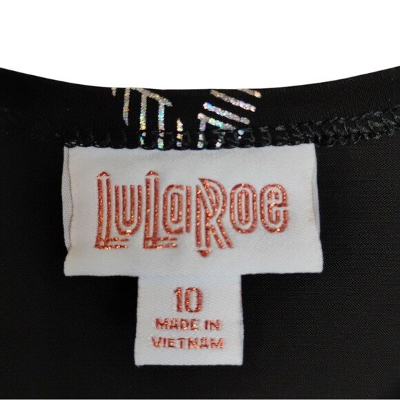 LuLaRoe Scarlett dress Black with        Iridescent Silver Diamonds size 10 - Picture 2 of 10